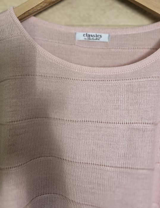 Sweter pudrowy róż 50 / 52 Berkertex  krótki rękaw