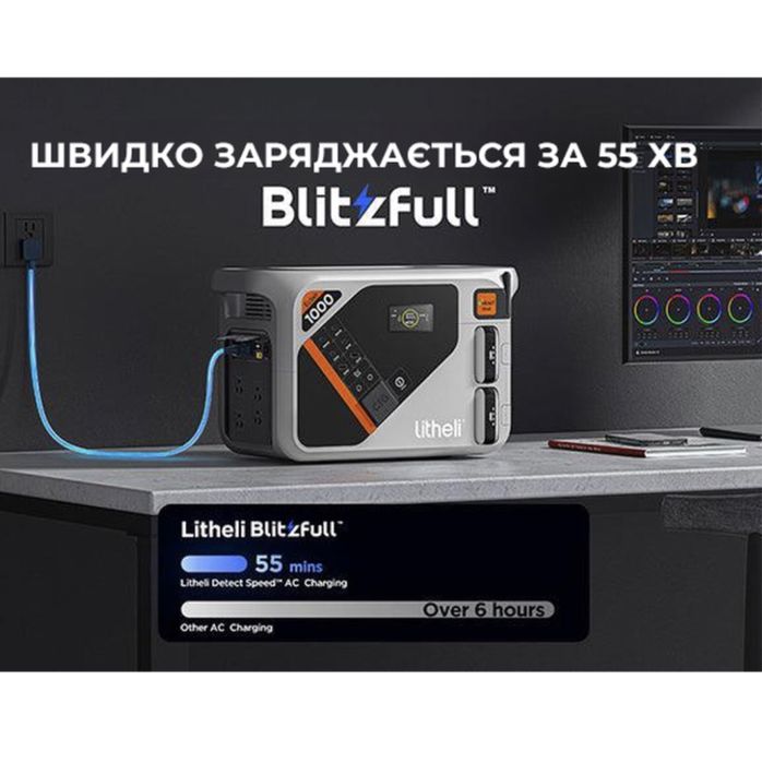 Зарядна станція Litheli 1800 Вт, 1069 Вт·год, LiFePO4, + 2 Power Bank