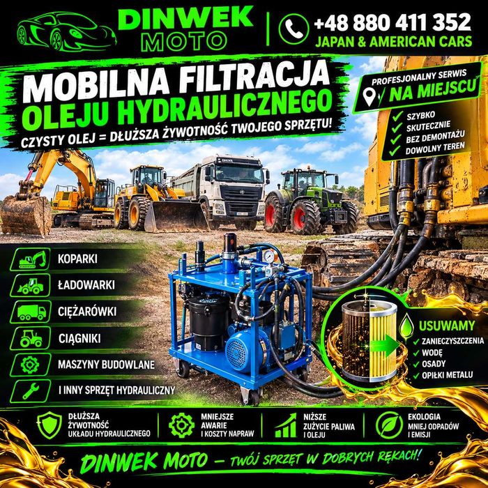 Filtracja oleju hydraulicznego Mobilna filtracja Mikrofiltracja oleju