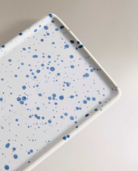 ZARA HOME maselniczka z kamionki kropki plamki ciapki kamionka cermika