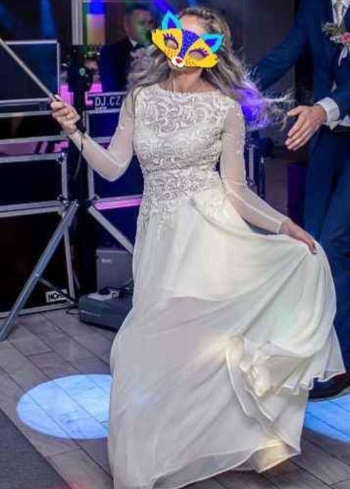 Suknia ślubna rustykalna/boho, r. 36/38 GALA