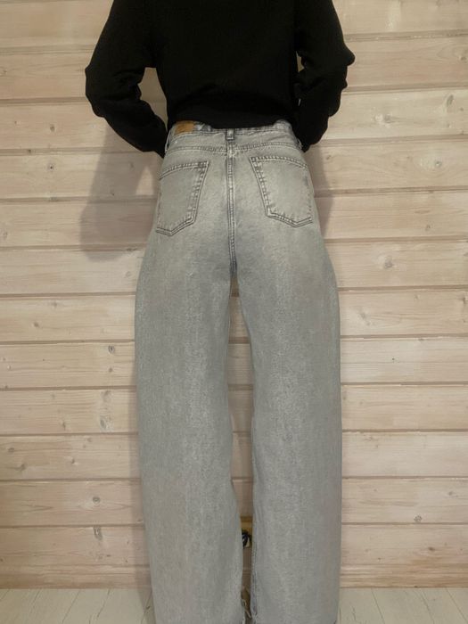 Джинси прямі сірі жіночі тренд