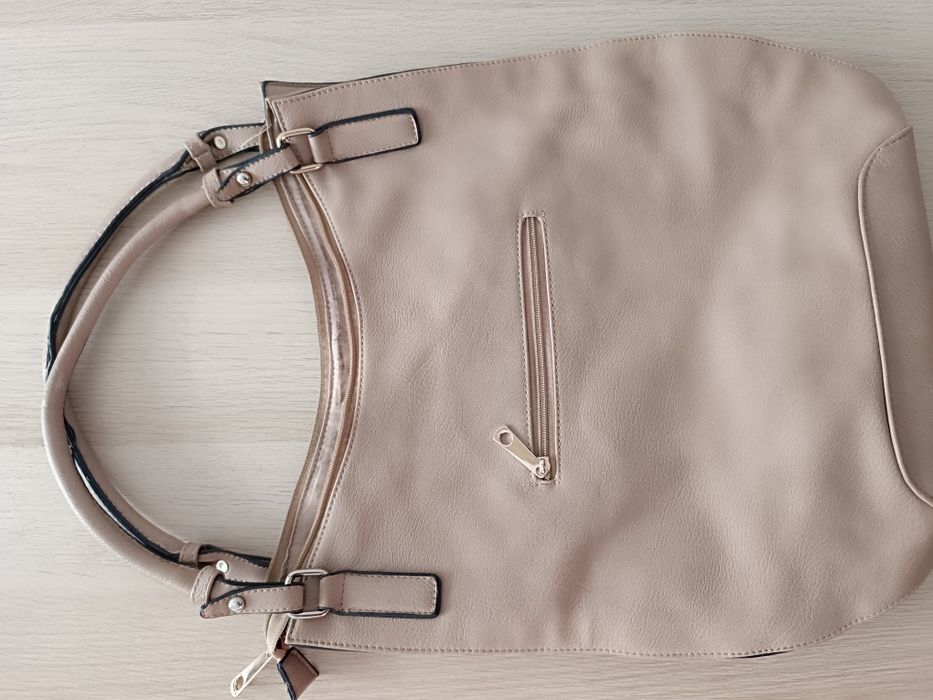Mala de Ombro Estilo Hobo – Bege / Taupe (Como Nova)