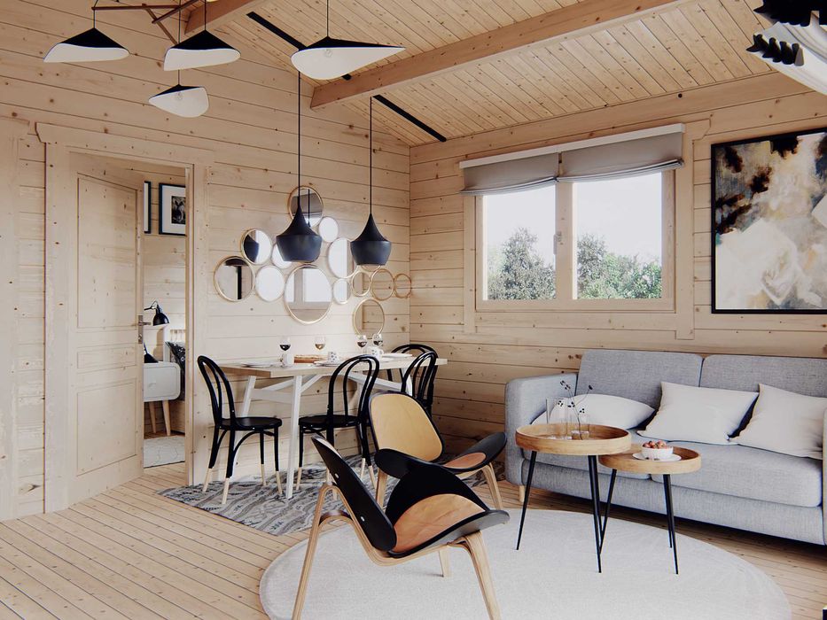 Drewniany domek letniskowy Hawana 33,6 + 11 m2 - ROD, ośrodek, działka