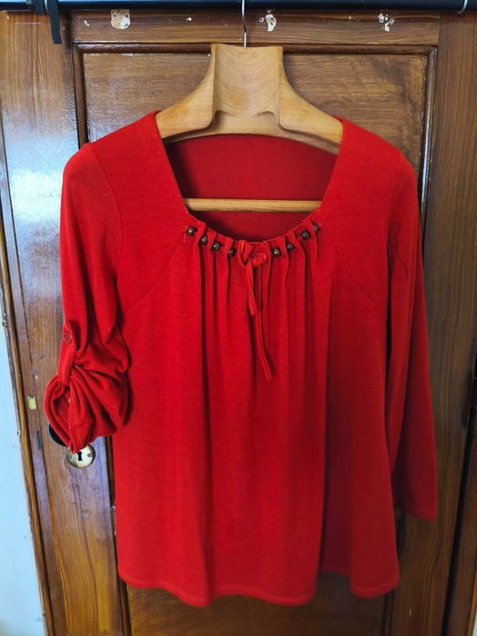 Blusa Meia-Estação Vermelho Terracota "Made in Italy" - Tam. XL