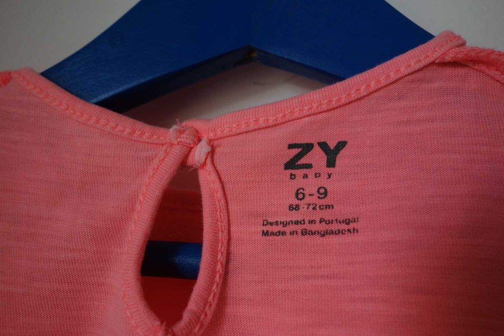 Vestido para menina Laranja salmão para verão 6-9 meses