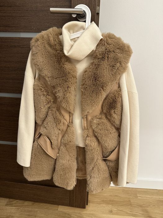 Futrzana kamizelka camel
