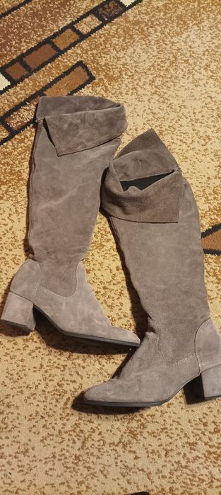 Kozaki damskie muszkieterki szare tomaris i gratis czarne H&M