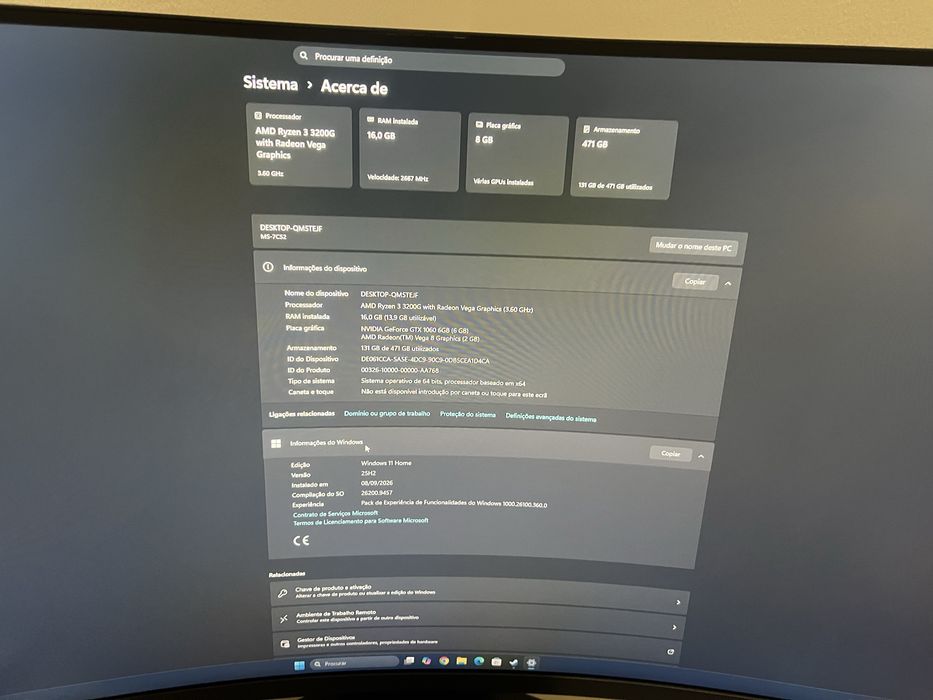 PC Gamer / Escritório Ryzen 3 | GTX1060 6GB pality | 16 gb RAM | SSD 240GB | Caixa Nova RGB