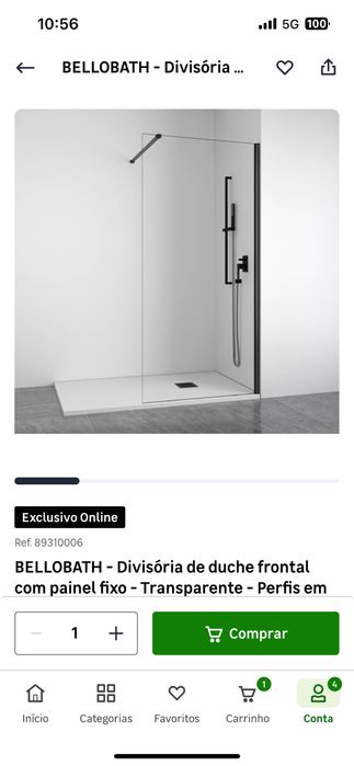 Painel de duche preto