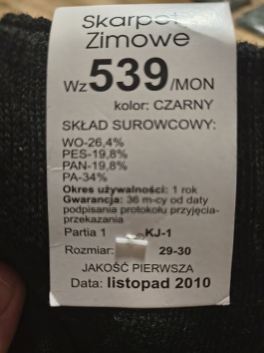 Skarpetki czarne długie