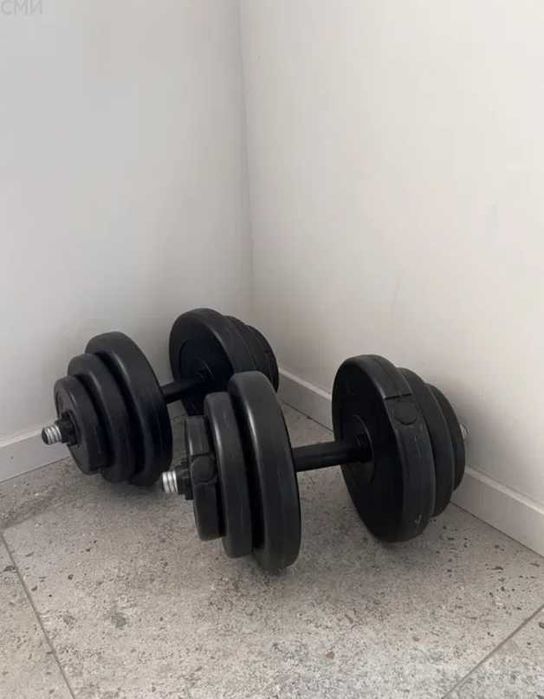 Гантели наборные 2шт по 18.5 кг комплект 37 кг гантелі розбірні диски
