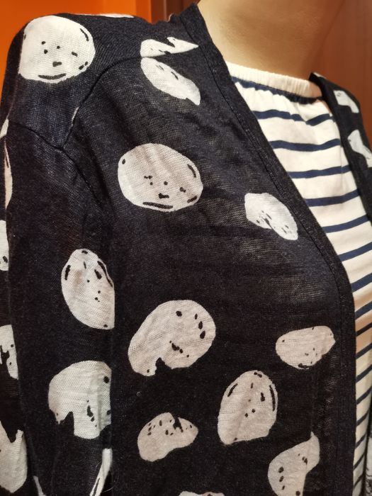 Sweterek damski, narzutka Gerry Weber rozm 42/44, czarny, biały motyw