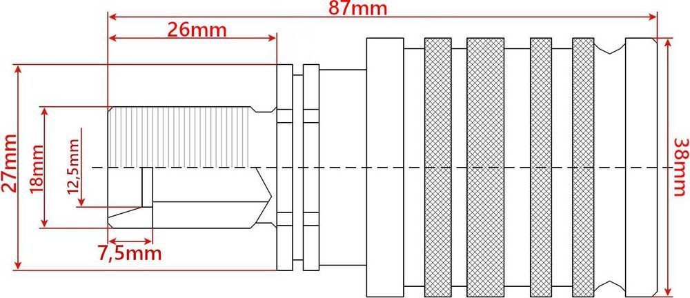 Szybkozłącze Hydrauliczne Długie EURO Gniazdo M18 [1750]
