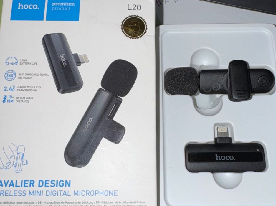 Мікрофон Hoco L20 бездротовий для iPhone Lightning новий