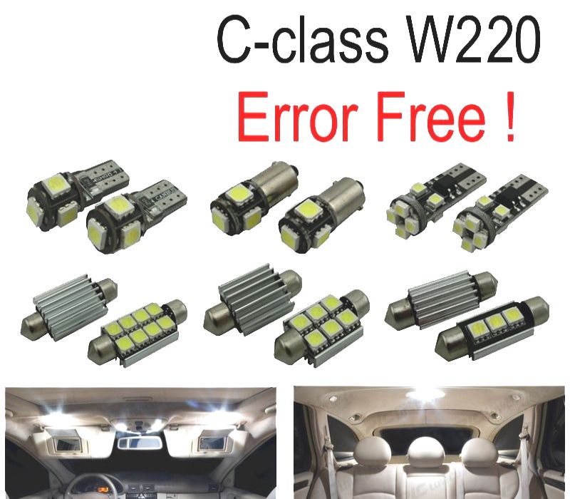 KIT COMPLETO DE 24 LÂMPADAS LED INTERIOR MERCEDES CLASE S W220 99-05