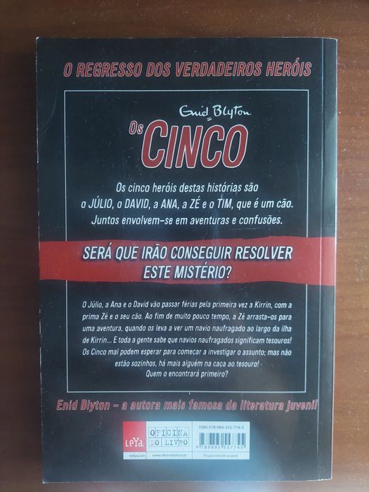 Livro "Os cinco na ilha do tesouro"