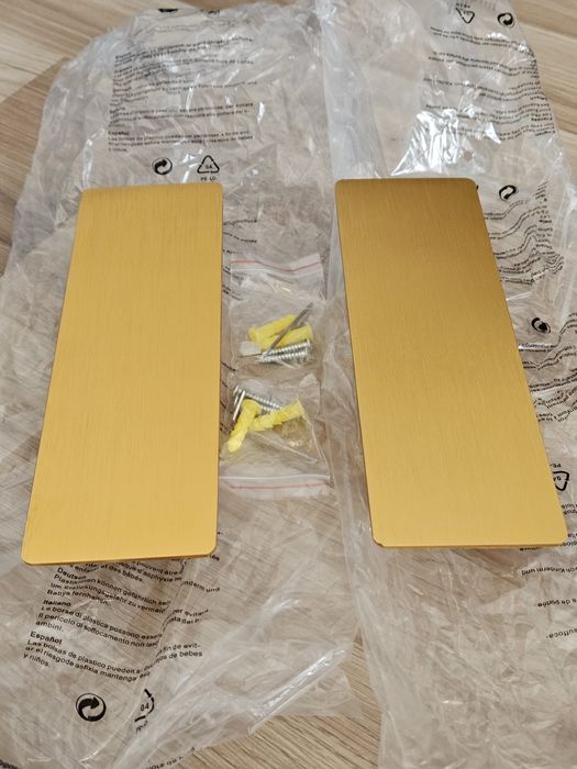 Kinkiety LED 2 szt. złote (brushed gold) 6W – nowe, nowoczesne