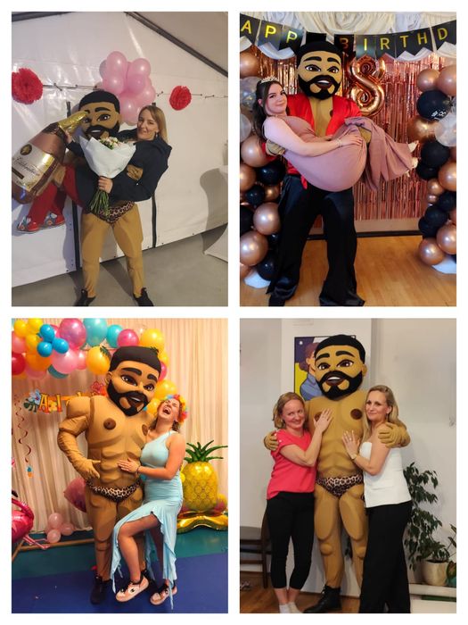 Biały Miś Tancerz Striptizer Alvaro lalka Jessica  – Żywa Maskotka