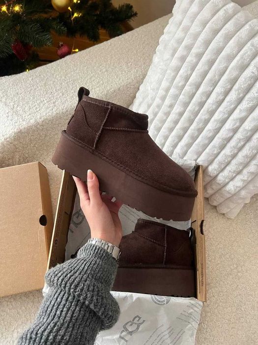 Chocolate UGG Boots with 5cm Platform Угги Шоколадні На Платформі 5см.