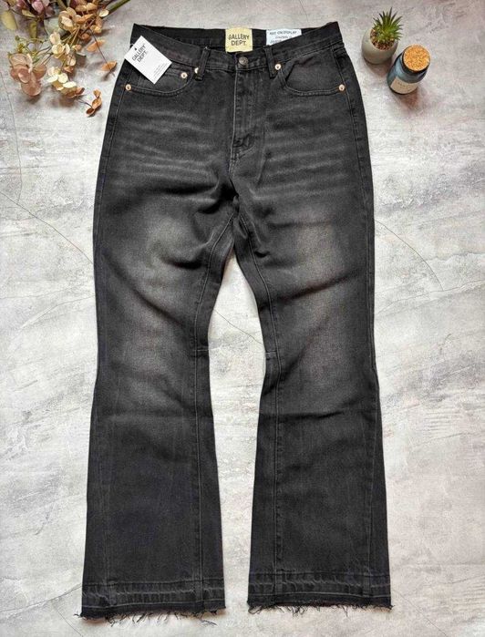 Джинси Gallery Dept Flared Jeans Clush кльош флейред галлері депт свег нові XS-XL BLACK GREY сірі чорні дайм свага унісекс бренд