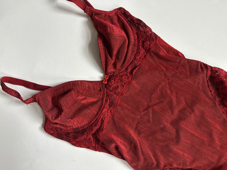 BHS czerwone body koronka 36 B 80 B