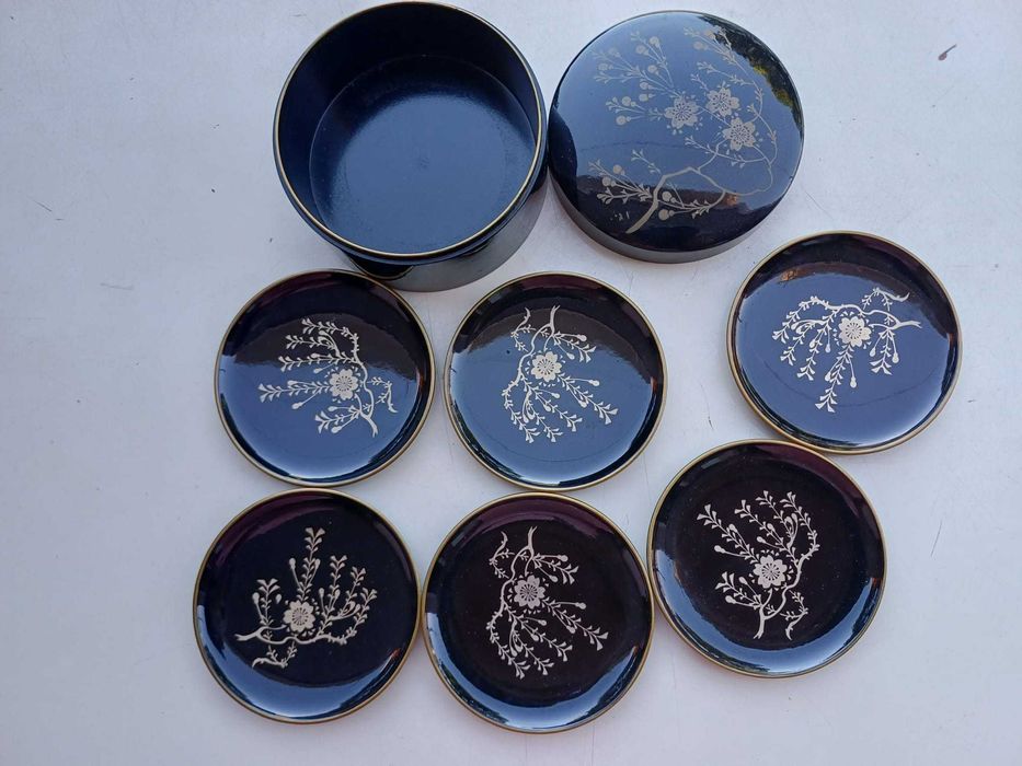 Conjunto de tabuleiro e 6 pratos para aperitivos