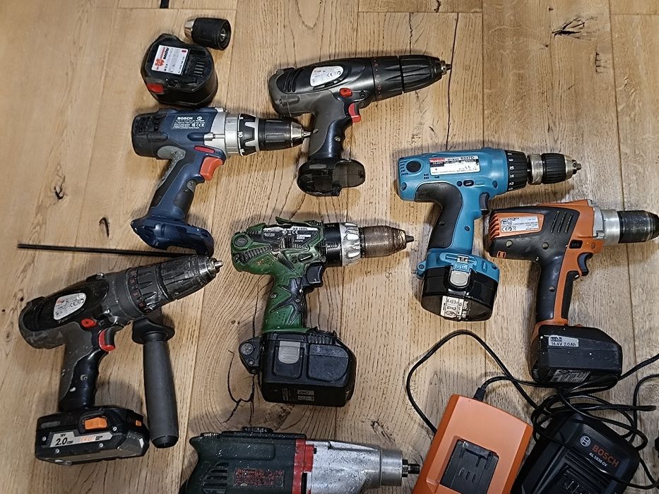 шуруповерт Wurth Master BS  18 A-Solid-Hitachi DS 18DL/ Metabo Sb EDV 1000/ шуруповёрт Fein ASCM 14/Makita 6337D/зарядка Fein/зарядка Bosch Al1830 CV