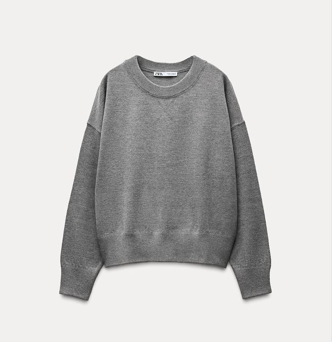 Сірий светр джемпер реглан zara M оверсайз