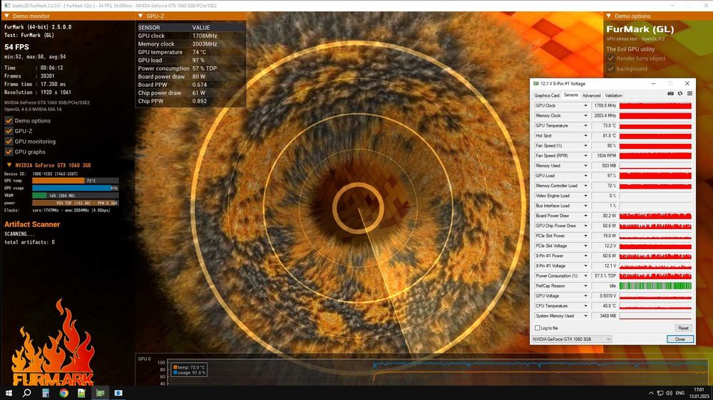 MSI GTX 1060 Armor 3GB GDDR5 192bit