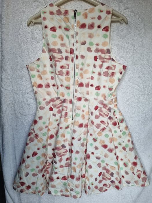 Vestido branco padrão flores Victorio&Lucchino TM L  VT 145