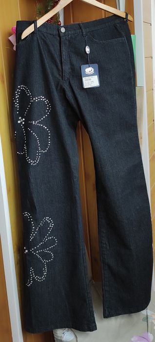 Джинси чорні з камінцями Італія