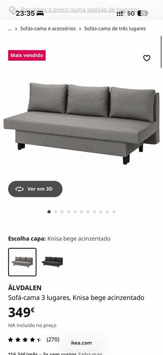 Sofá cama com arrumação