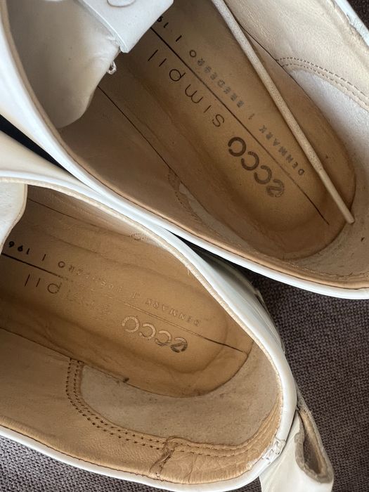 Ecco skorzane damskie białe trampki eleganckie 37