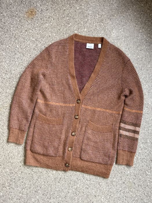 Кардиган Burberry London Mohair Silk Blen~ Jacquard  Cardigan