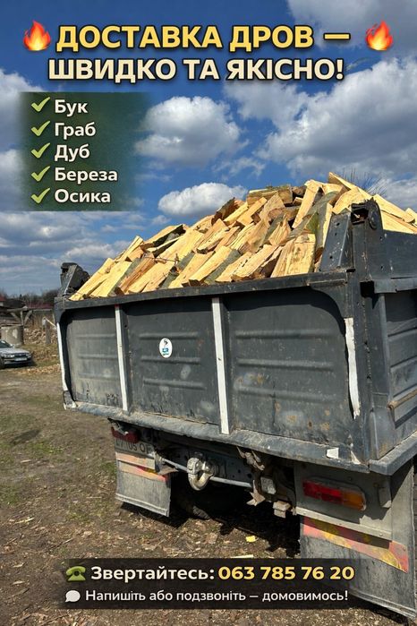 Доставка Дров Бук Граб дуб Береза