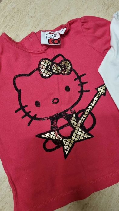 Zestaw 2 Bluzeczek bawełnianych dla dziewczynki r.74 Hello Kitty. Nowe