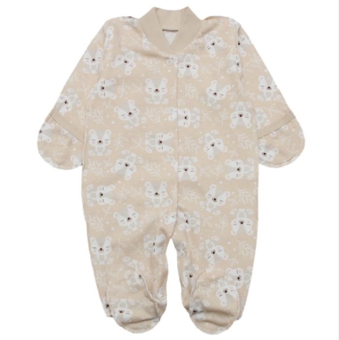 Чоловічок на флісі бежевий єнот + шапочка