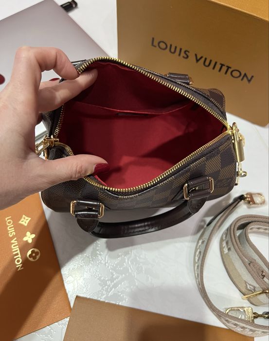 Сумка LV Louis Vuitton Speedy Damier Ebene Луи Виттон премиум