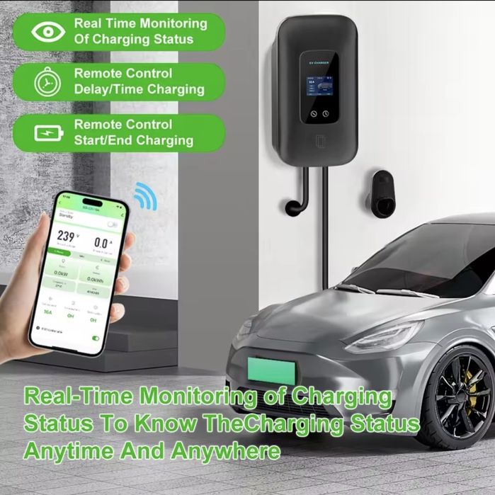 Wallbox Monofasica - 7.4kwh - Novo - Wi-Fi - 5 / 7 ou 10 Metros Cabo
