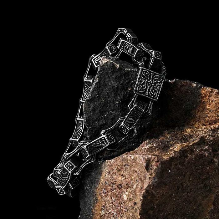 Массивный мужской браслет медицинская сталь ширина 13мм длина 23см