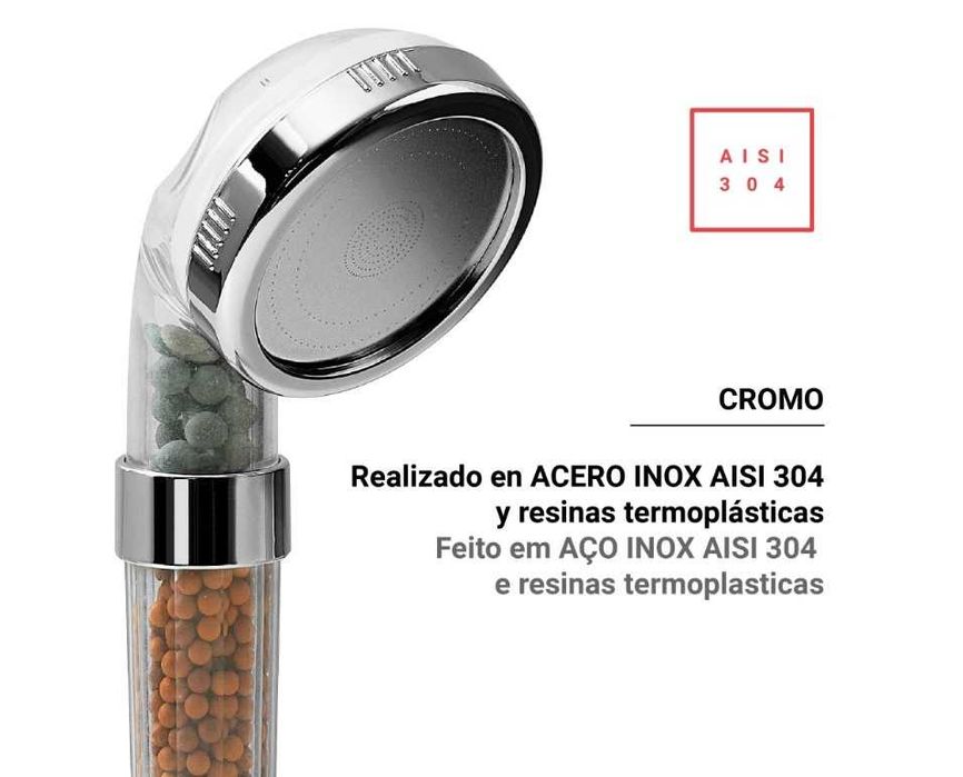 Chuveiro de mão novo  -  1 jato transparente anti-cálcario Gedy