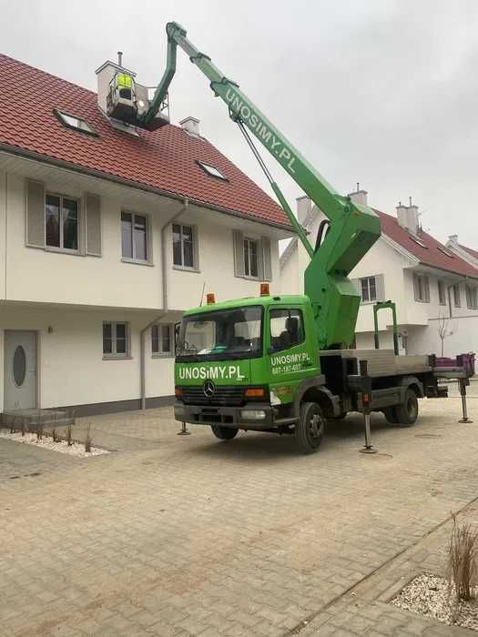 prace na wysokościach, kosz, zwyżka, podnośnik koszowy