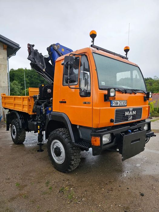 MAN L22 8 153  OFF ROAD duży HDS terenowy wywrotka 3 strony dla energetyki F.Vat23%
