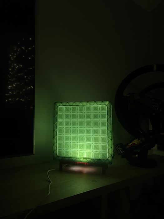 Lampka Nocna Luksfer 3D | Retro Pustak Szklany | Green Ambient | Mid-Century Design