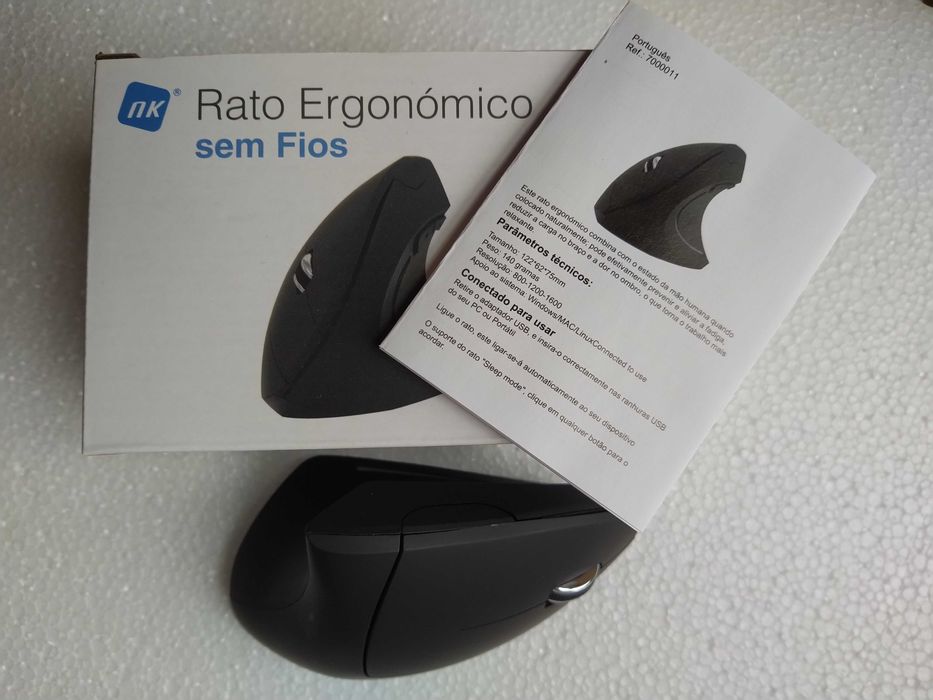 Rato sem fios ergonómico vertical novo com garantia