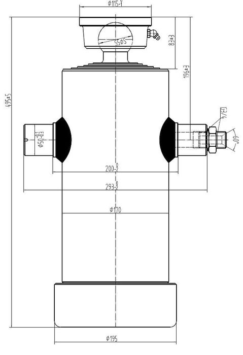 Siłownik hydrauliczny 1500 mm wysuw do 18 ton, do przyczepy wywrotu