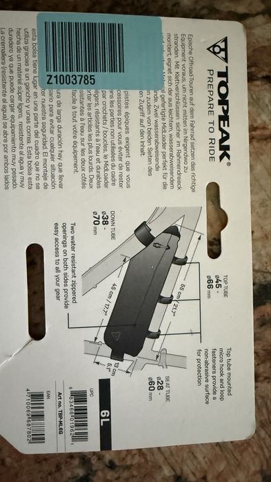 Sakwa rowerowa topeak pod ramę 6l