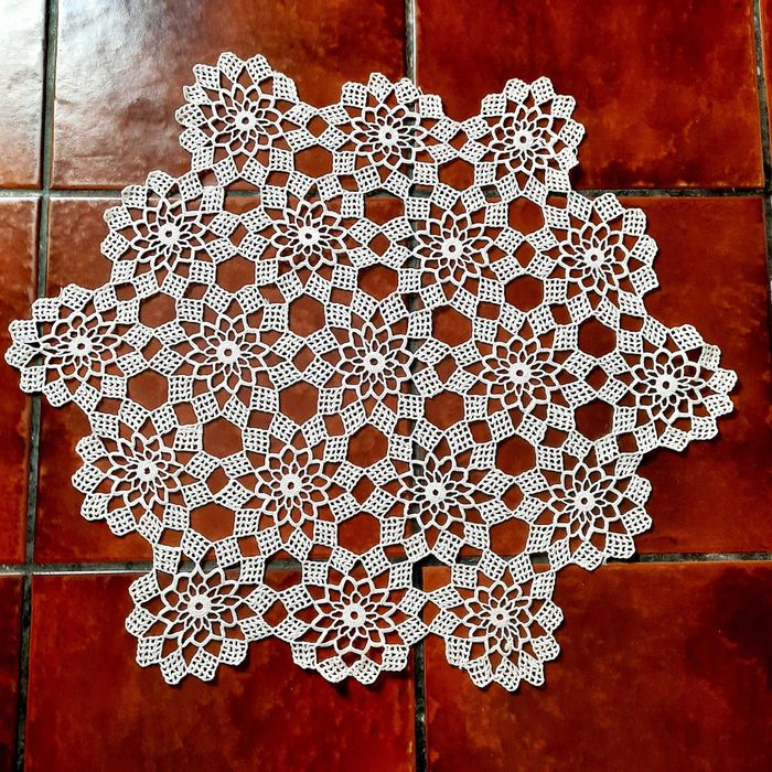 Toalhinha de crochê "Mosaico de Flores" - de algodão  feita à mão