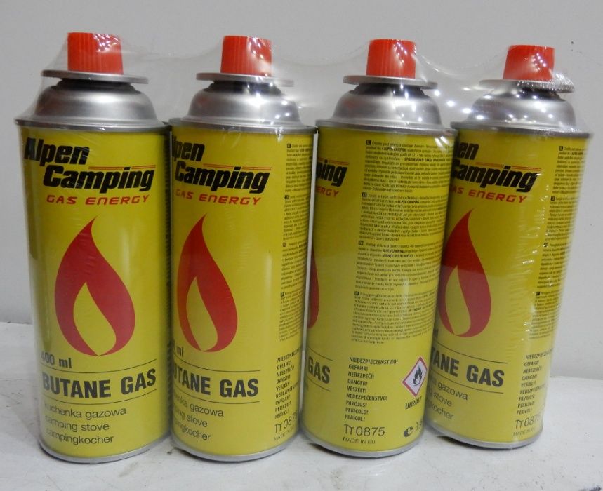 Gaz do kuchenek turystycznych - Zestaw 4 kartuszy o poj. 400 ml -